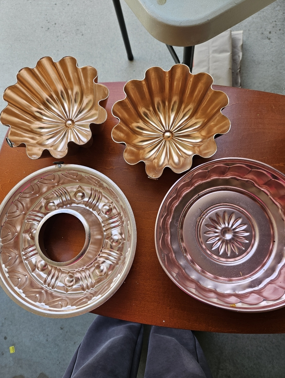 Vintage Copper-Tone Bundt and Mold Set